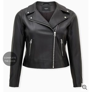 Torrid Black Faux Leather Moto Jacket